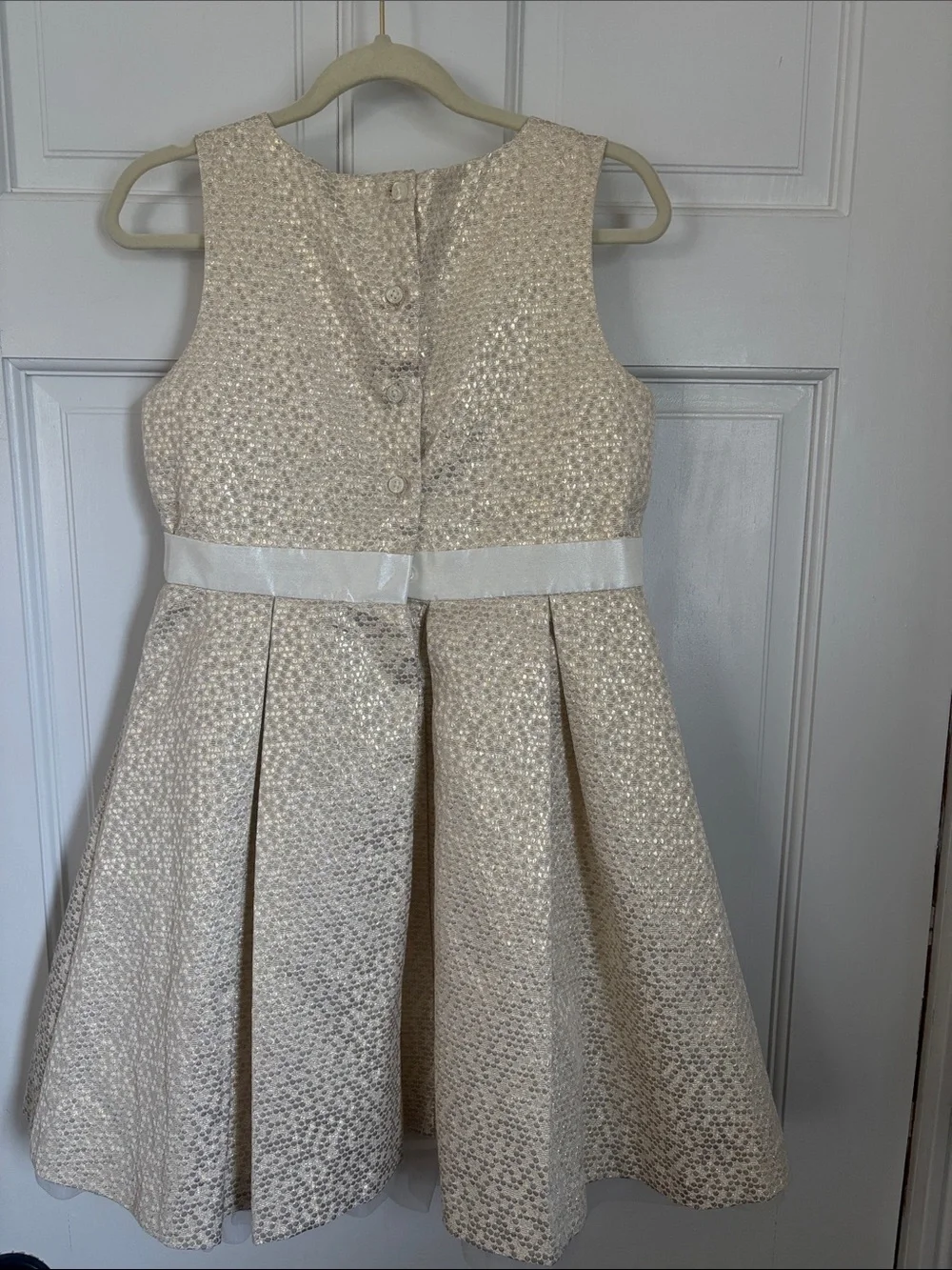 Gymboree Ivory Shimmery Bow-Front Formal Dress
